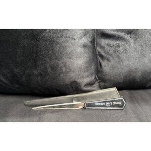 Kennedy Space Center Fl Letter Opener Black Sheath Metal & Faux Leather Vintage